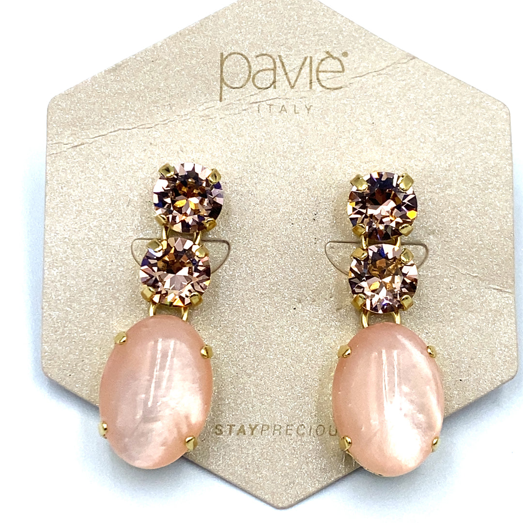 French Rose Paviè earrings