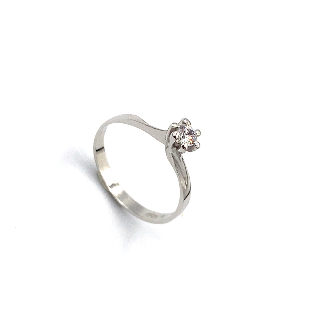 White Gold Solitaire Ring