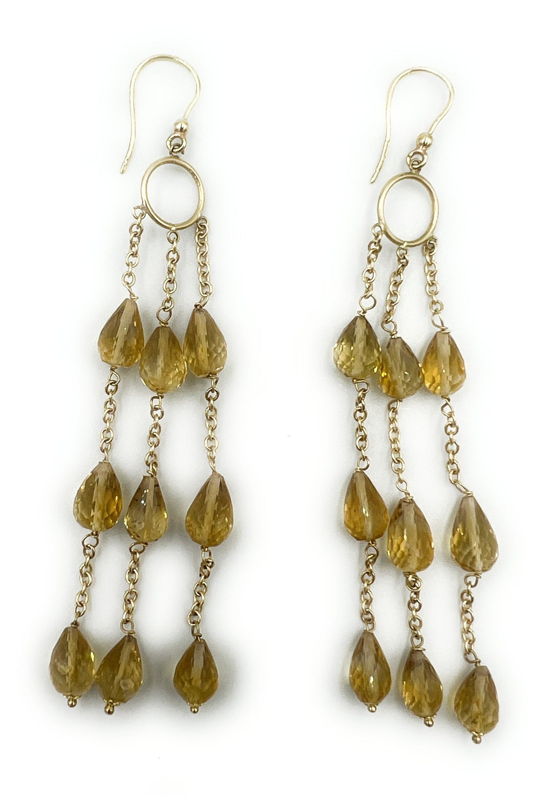 Yellow Topaz Drop Earrings