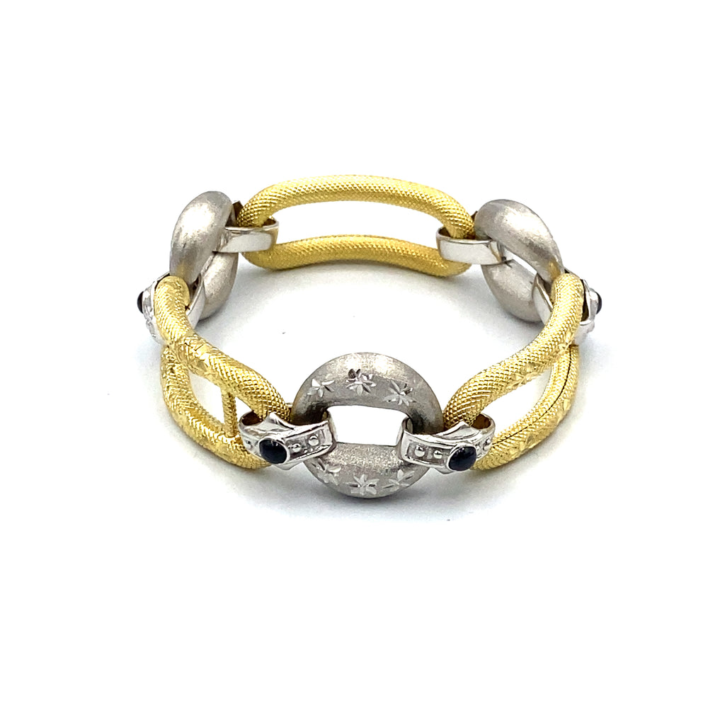 bracciale oro bicolore con zaffiri siciliano gioielli 