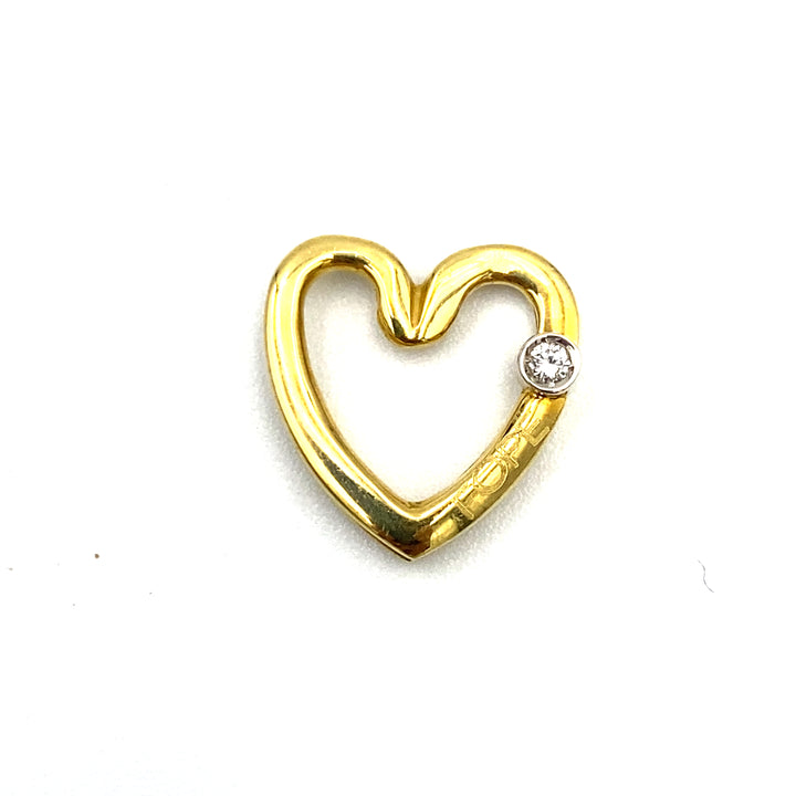 fope gioielli  pendente cuore in oro con diamante - siciliano  gioielli 