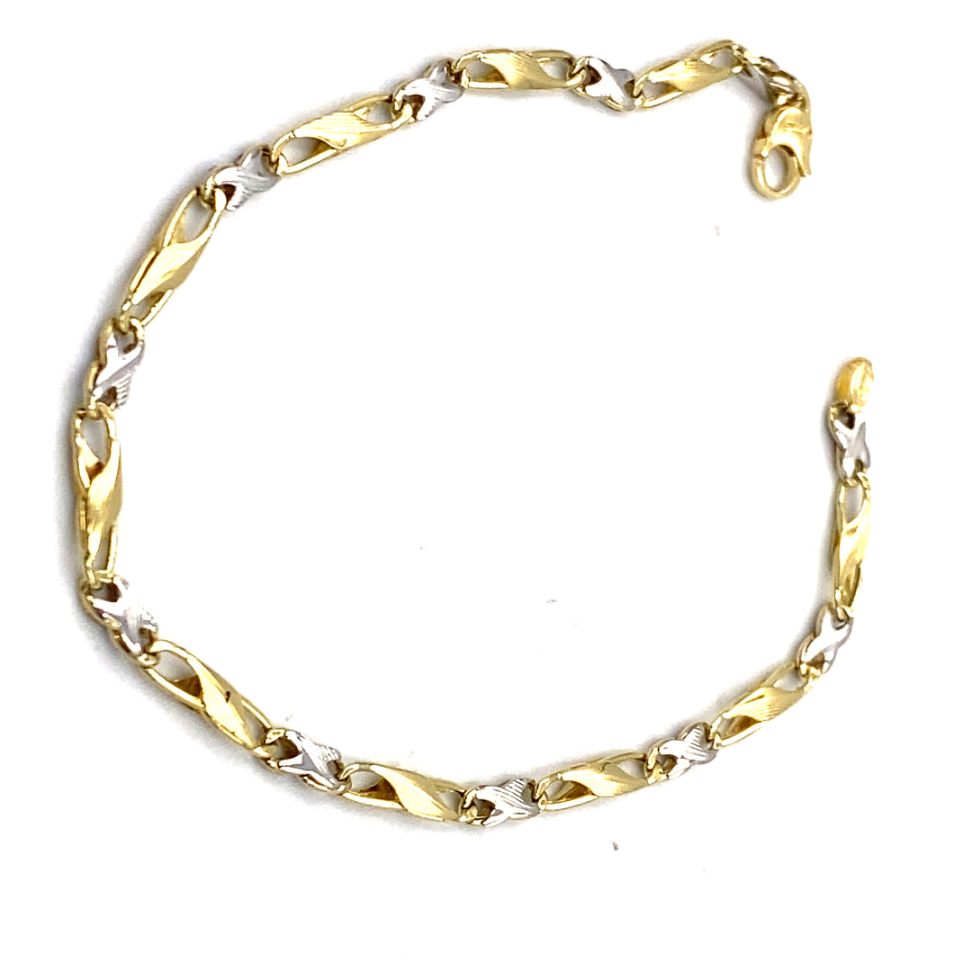 bracciale da uomo bicolore in oro  siciliano gioielli 