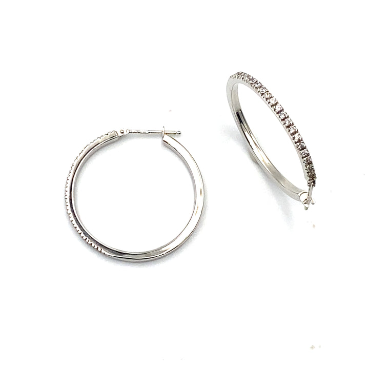 White Gold Circle Earrings