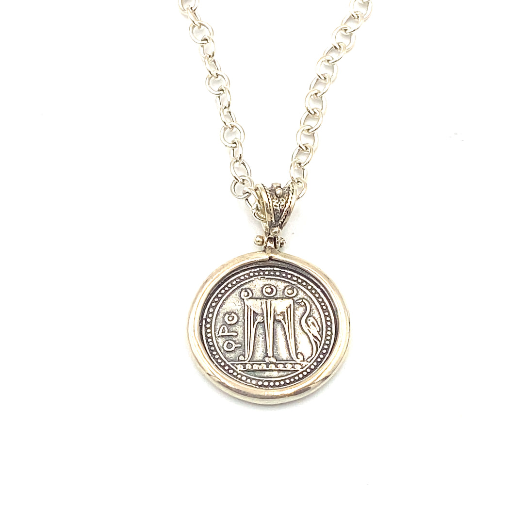 collana gold art moneta statere in argento - siciliano gioielli 