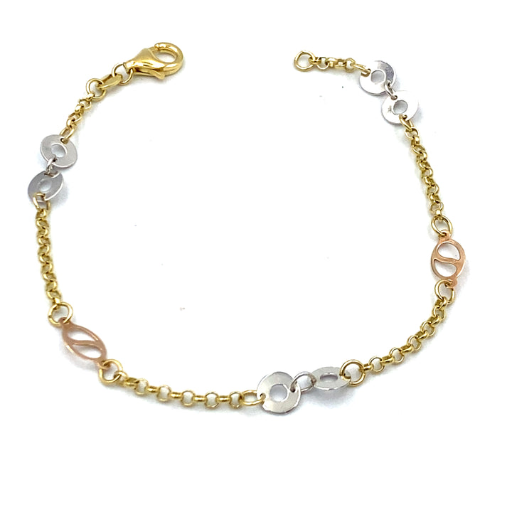 Three Color Gold Bracelet