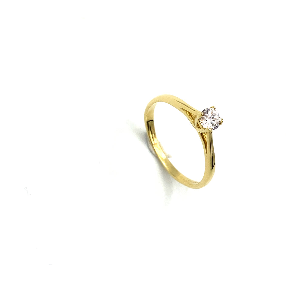 anello solitario in oro giallo - siciliano gioielli 