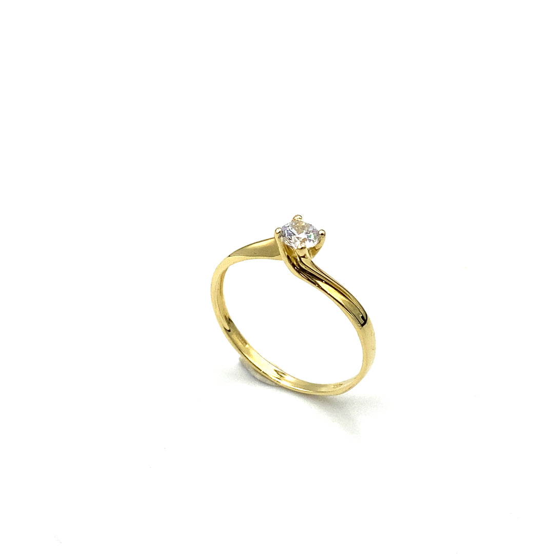 anello solitario con zircone siciliano gioielli in oro giallo 