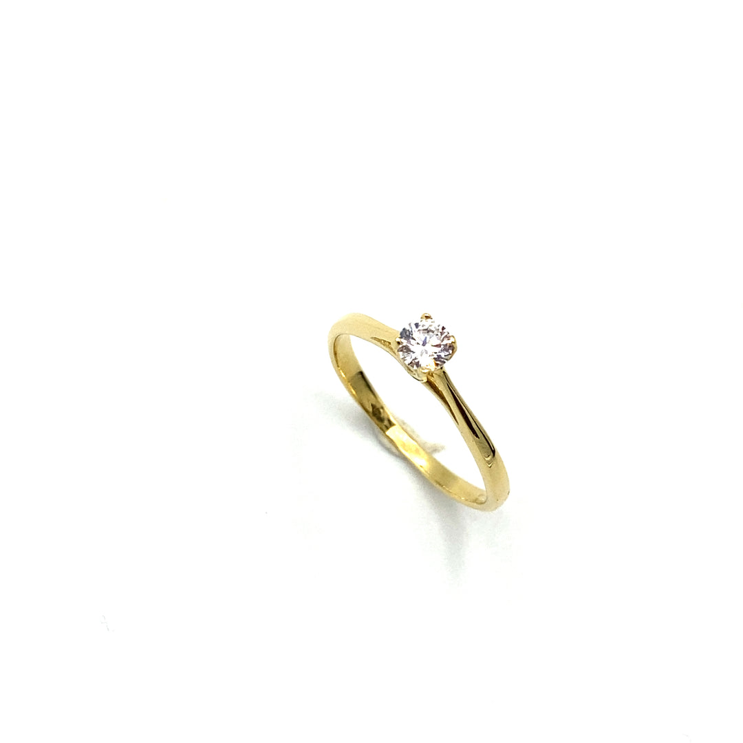 anello solitario in oro giallo - siciliano gioielli 
