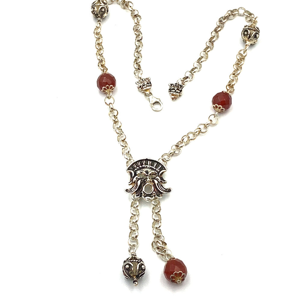 tesoro di hera gold art collana da donna con corniola sfaccettata - siciliano gioielli 