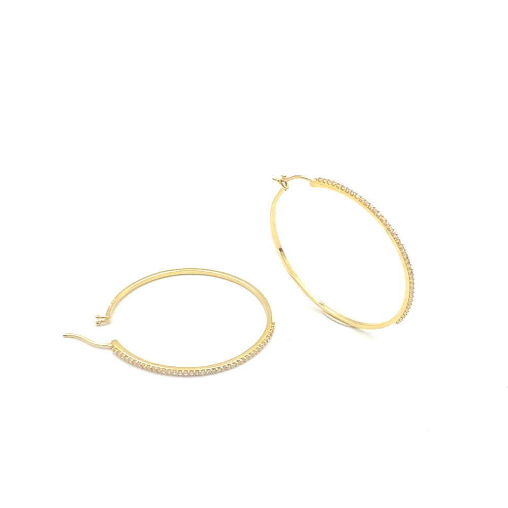 siciliano gioielli orecchini in oro giallo con zirconi bianchi