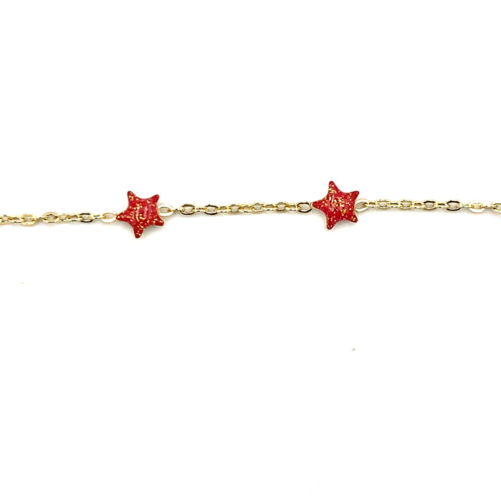 bracciale bimba in oro giallo con stelline siiciliano gioielli 