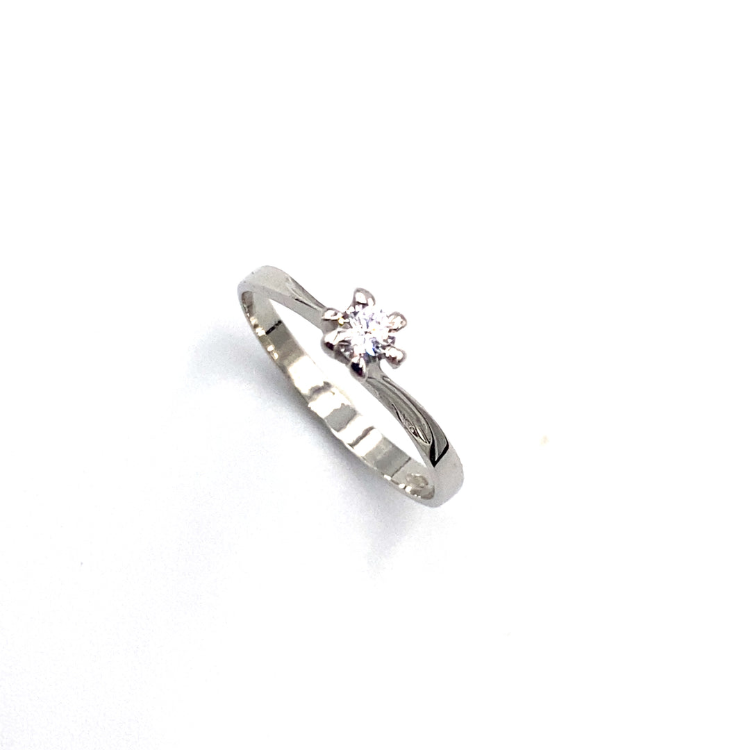 White Gold Solitaire Ring