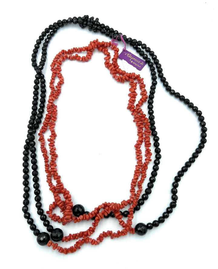 Rajola Primula Onyx Coral Necklace