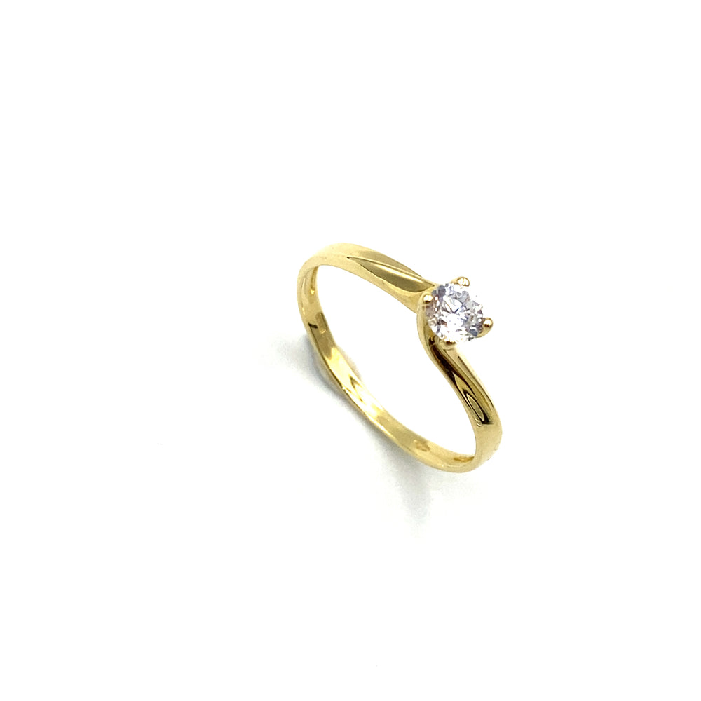 anello in oro giallo con zircone siciliano gioielli 