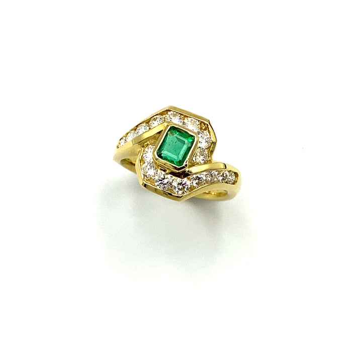 Emerald Yellow Gold Ring