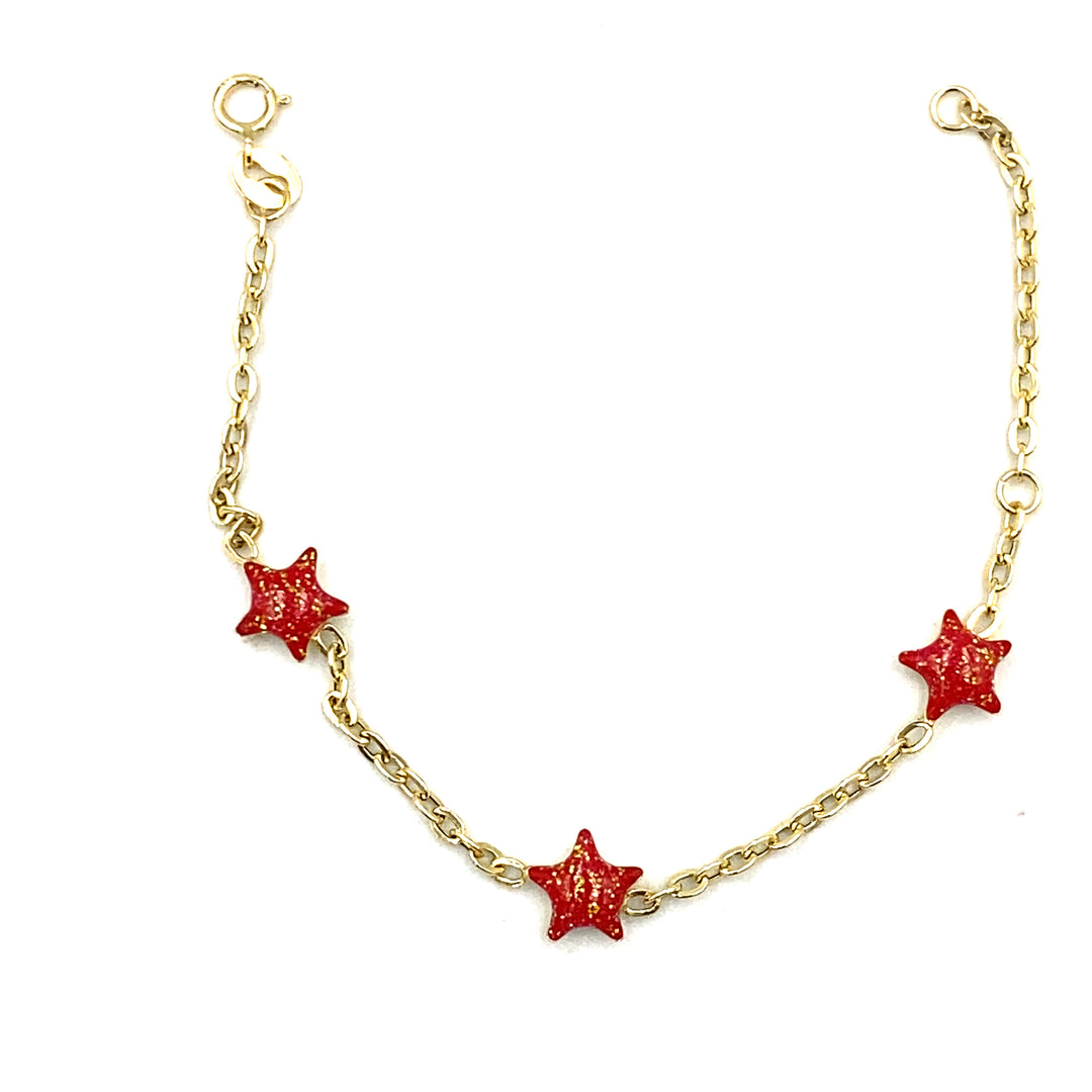 bracciale in oro bimba con stelline siciliano gioielli 